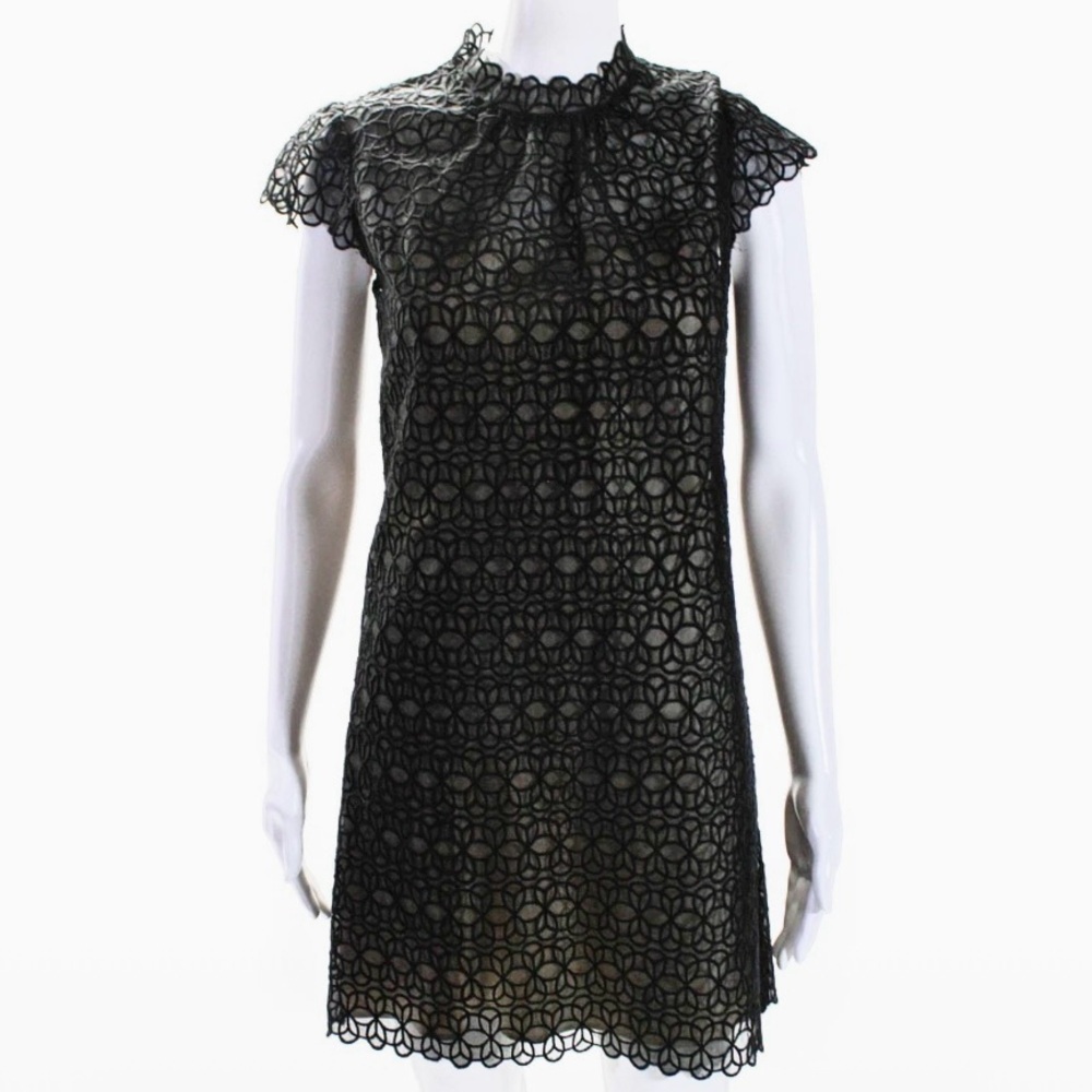 Milly of NY Vintage Silk Lace Mini Shift Dress in Black Size 2 - Picture 14 of 14